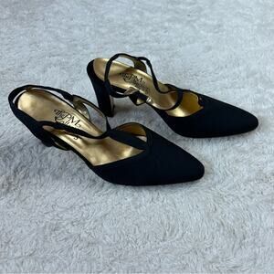 Vintage The PM collection by 925 black slingback heels, size 5